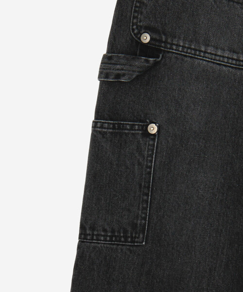 INSCRIRE | ブラックデニム ダブルニーパンツ MEN（デニムパンツ