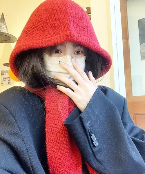 フード付きニットマフラー/バラクラバ（マフラー）｜ampm（エーエム