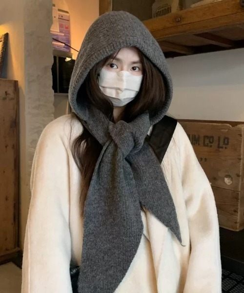 名前かえました★SM2★ フード付きニットマフラー　バラクラバ セール】フード付きニットマフラー/バラクラバ（マフラー）｜ampm