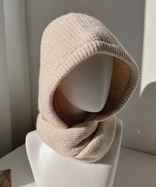 セール】フード付きニットマフラー/バラクラバ（マフラー）｜ampm