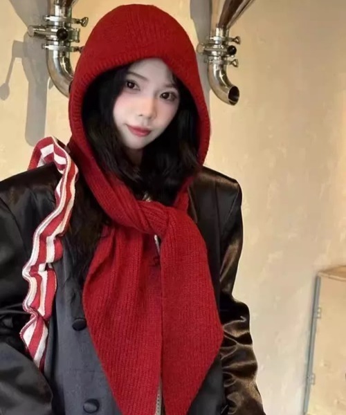 フード付きニットマフラー/バラクラバ（マフラー）｜ampm（エーエム