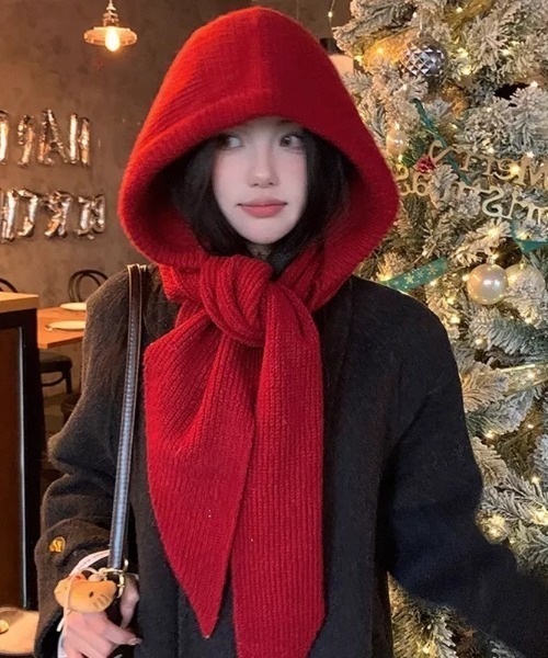 セール】フード付きニットマフラー/バラクラバ（マフラー）｜ampm