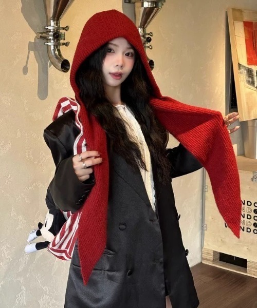 フード付きニットマフラー/バラクラバ（マフラー）｜ampm（エーエム