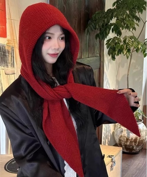 フード付きニットマフラー/バラクラバ（マフラー）｜ampm（エーエム