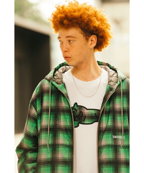 ICECREAM（アイスクリーム）の「EMBROIDERED LOGO BUGGY FLANNEL CHECK JACKET（ブルゾン・メンズ・ブラウン/グリーン・SMALL/MEDIUM/LARGE/X-LARGE）」の9枚目の写真