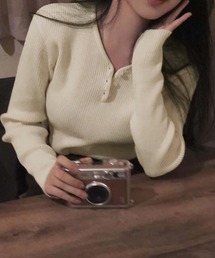 Doula Doula（ドゥーラドゥーラ）の「ヘンリーVネックリブニット（ニット/セーター）」