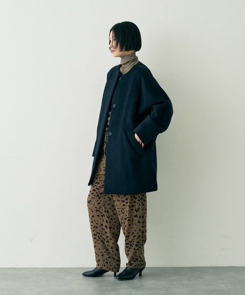 TICCA(ティッカ)の「【TICCA/ティッカ】ノーカラーテントコート(ノーカラーコート・レディース・ネイビー/ブラウン・フリー)」の22枚目の写真