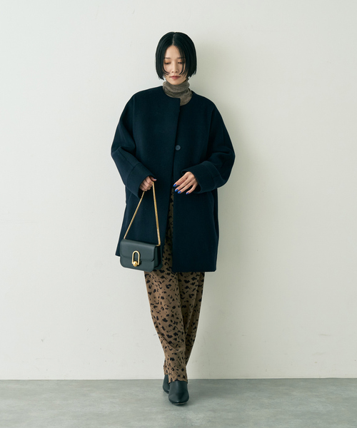 TICCA(ティッカ)の「【TICCA/ティッカ】ノーカラーテントコート(ノーカラーコート・レディース・ネイビー/ブラウン・フリー)」の20枚目の写真