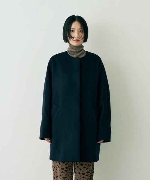 TICCA(ティッカ)の「【TICCA/ティッカ】ノーカラーテントコート(ノーカラーコート・レディース・ネイビー/ブラウン・フリー)」の19枚目の写真