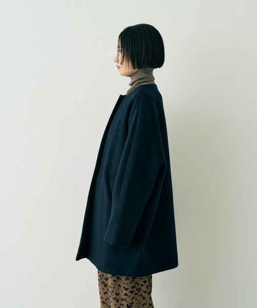 TICCA(ティッカ)の「【TICCA/ティッカ】ノーカラーテントコート(ノーカラーコート・レディース・ネイビー/ブラウン・フリー)」の18枚目の写真