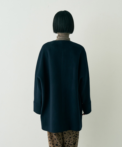 TICCA(ティッカ)の「【TICCA/ティッカ】ノーカラーテントコート(ノーカラーコート・レディース・ネイビー/ブラウン・フリー)」の17枚目の写真