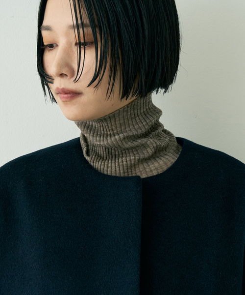 TICCA(ティッカ)の「【TICCA/ティッカ】ノーカラーテントコート(ノーカラーコート・レディース・ネイビー/ブラウン・フリー)」の16枚目の写真