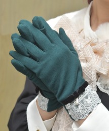 axes femme | レース使いベロアリボン手袋(手袋)