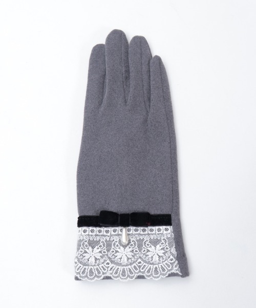 axes femme（アクシーズファム）の「レース使いベロアリボン手袋（手袋・レディース・ワイン/ブラック/グレー/ダークグリーン・FREE）」の12枚目の写真