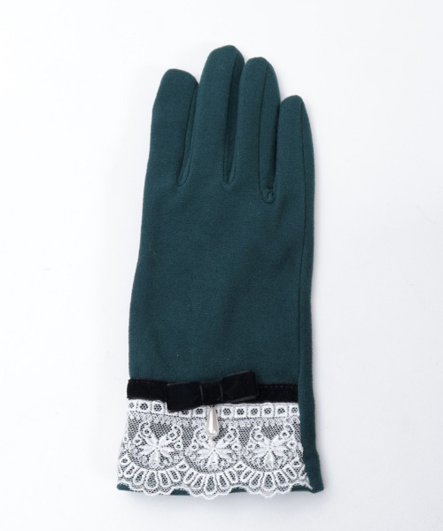 axes femme（アクシーズファム）の「レース使いベロアリボン手袋（手袋・レディース・ワイン/ブラック/グレー/ダークグリーン・FREE）」の20枚目の写真