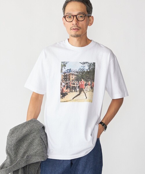 SHIPS（シップス）の「SHIPS×TAKE IVY:『TAKE NVY』メッセージ フォト Tシャツ（Tシャツ/カットソー・メンズ・ブラック/ホワイト系/ホワイト/ライトホワイト・SMALL/MEDIUM/LARGE/X-LARGE）」の2枚目の写真