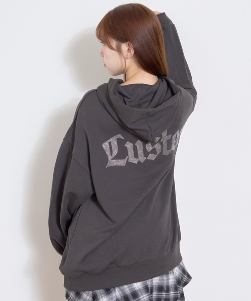 LOVETOXIC（ラブトキシック）の「【LTXC】バックラインストーンルーズプルパーカー（パーカー・キッズ・チャコール/オフホワイト/カラフル・L:160cm/130cm/M:150cm/S:140cm）」の2枚目の写真