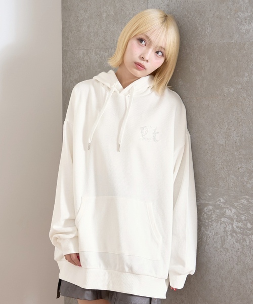 LOVETOXIC（ラブトキシック）の「【LTXC】バックラインストーンルーズプルパーカー（パーカー・キッズ・チャコール/オフホワイト/カラフル・L:160cm/130cm/M:150cm/S:140cm）」の7枚目の写真