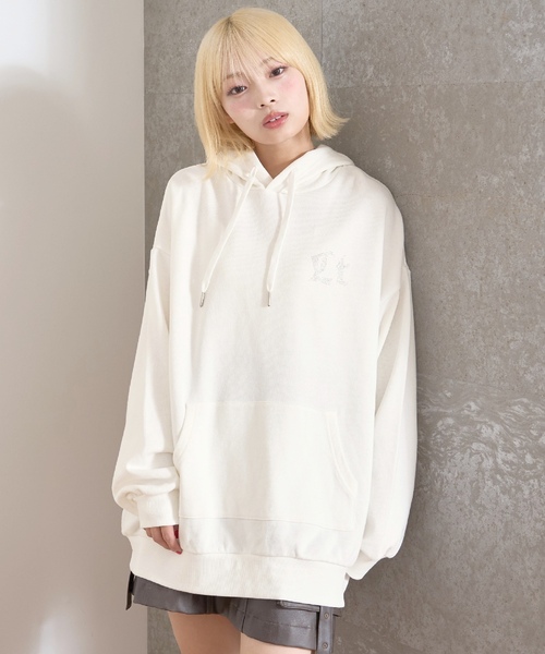 LOVETOXIC（ラブトキシック）の「【LTXC】バックラインストーンルーズプルパーカー（パーカー・キッズ・チャコール/オフホワイト/カラフル・L:160cm/130cm/M:150cm/S:140cm）」の9枚目の写真