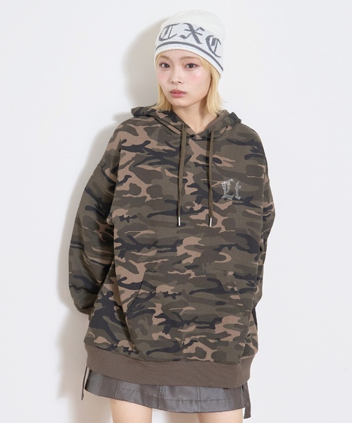 LOVETOXIC（ラブトキシック）の「【LTXC】バックラインストーンルーズプルパーカー（パーカー・キッズ・チャコール/オフホワイト/カラフル・L:160cm/130cm/M:150cm/S:140cm）」の12枚目の写真