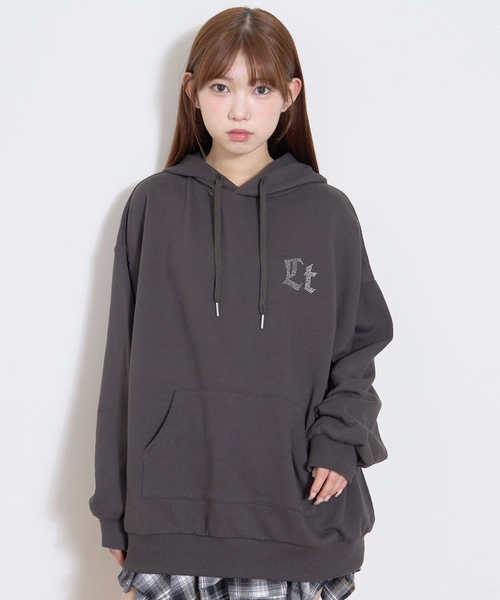 LOVETOXIC（ラブトキシック）の「【LTXC】バックラインストーンルーズプルパーカー（パーカー・キッズ・チャコール/オフホワイト/カラフル・L:160cm/130cm/M:150cm/S:140cm）」の13枚目の写真