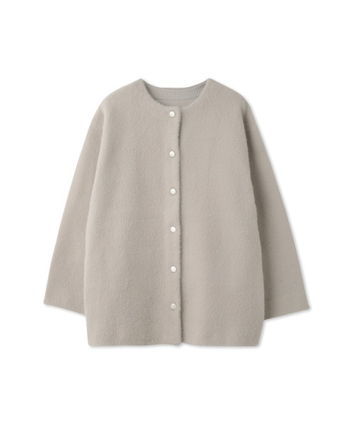 QUEENS COURT(クイーンズコート)の「フェレットタッチWフェイスニットジャケット≪手洗い可能≫(ノーカラージャケット・レディース・ライトグレー/ブラウン/ベージュ/ネイビー/ブラック/オフホワイト・M)」の11枚目の写真
