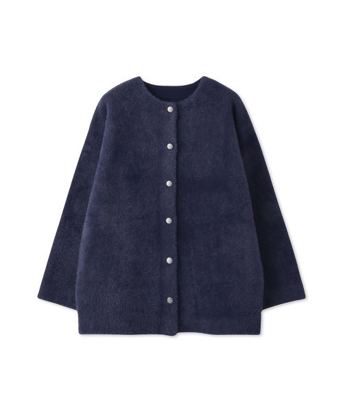 QUEENS COURT(クイーンズコート)の「フェレットタッチWフェイスニットジャケット≪手洗い可能≫(ノーカラージャケット・レディース・ライトグレー/ブラウン/ベージュ/ネイビー/ブラック/オフホワイト・M)」の15枚目の写真