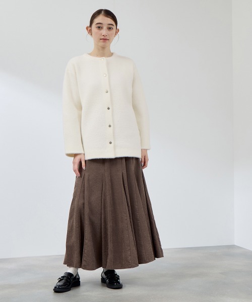 QUEENS COURT(クイーンズコート)の「フェレットタッチWフェイスニットジャケット≪手洗い可能≫(ノーカラージャケット・レディース・ライトグレー/ブラウン/ベージュ/ネイビー/ブラック/オフホワイト・M)」の9枚目の写真