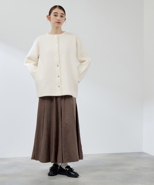 QUEENS COURT(クイーンズコート)の「フェレットタッチWフェイスニットジャケット≪手洗い可能≫(ノーカラージャケット・レディース・ライトグレー/ブラウン/ベージュ/ネイビー/ブラック/オフホワイト・M)」の10枚目の写真