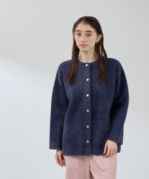QUEENS COURT(クイーンズコート)の「フェレットタッチWフェイスニットジャケット≪手洗い可能≫(ノーカラージャケット・レディース・ライトグレー/ブラウン/ベージュ/ネイビー/ブラック/オフホワイト・M)」の16枚目の写真