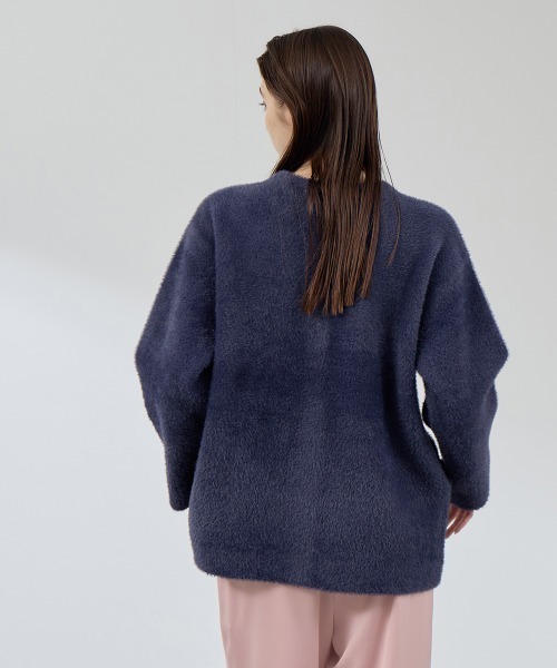 QUEENS COURT(クイーンズコート)の「フェレットタッチWフェイスニットジャケット≪手洗い可能≫(ノーカラージャケット・レディース・ライトグレー/ブラウン/ベージュ/ネイビー/ブラック/オフホワイト・M)」の18枚目の写真