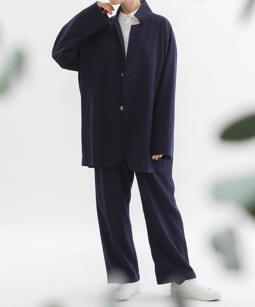 ギャバオーバーサイズゆるジャケット（その他アウター）｜nop de nod