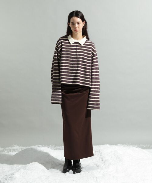 CRAFT STANDARD BOUTIQUE（クラフトスタンダードブティック）の「ドレープデザインIラインスカート（スカート・レディース・ブラック/ブラウン・FREE）」の16枚目の写真