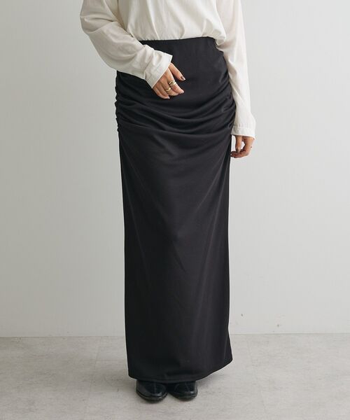 CRAFT STANDARD BOUTIQUE（クラフトスタンダードブティック）の「ドレープデザインIラインスカート（スカート・レディース・ブラック/ブラウン・FREE）」の18枚目の写真