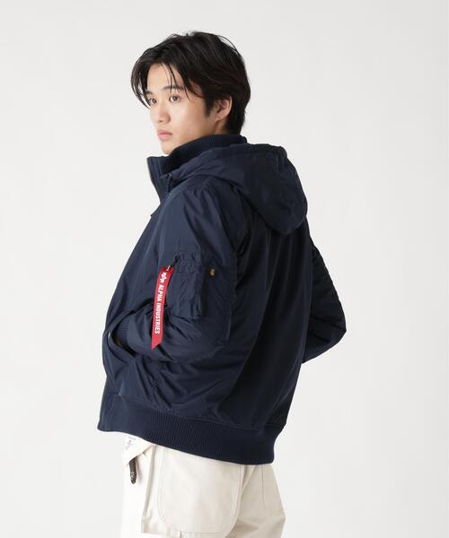 Alpha Industries(アルファインダストリーズ)の「Alpha Industries/アルファ インダストリーズ/HOODED RIB FLIGHT JACKET/フード リブ フライトジャケット(ブルゾン・メンズ・ネイビー/その他2/ブラック・L/M/XL/2XL)」の10枚目の写真