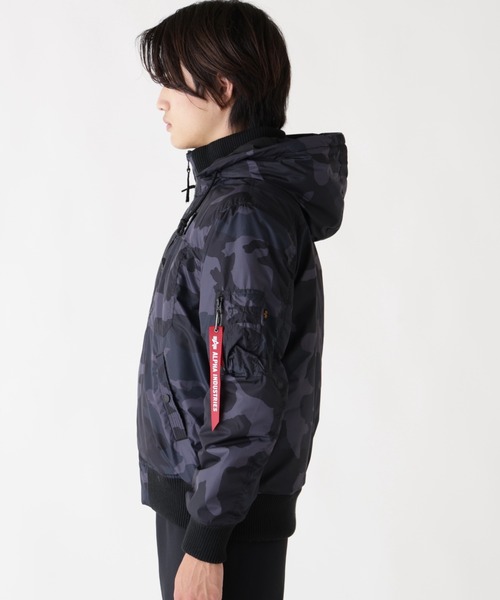 Alpha Industries（アルファインダストリーズ）の「Alpha Industries/アルファ インダストリーズ/HOODED RIB FLIGHT JACKET/フード リブ フライトジャケット（ブルゾン・メンズ・ネイビー/その他2/ブラック・L/M/XL/2XL）」の6枚目の写真