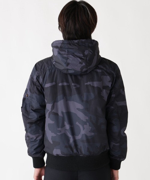Alpha Industries（アルファインダストリーズ）の「Alpha Industries/アルファ インダストリーズ/HOODED RIB FLIGHT JACKET/フード リブ フライトジャケット（ブルゾン・メンズ・ネイビー/その他2/ブラック・L/M/XL/2XL）」の7枚目の写真