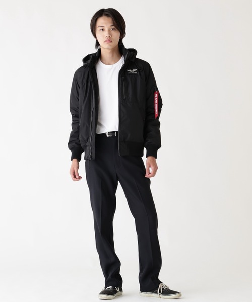 Alpha Industries（アルファインダストリーズ）の「Alpha Industries/アルファ インダストリーズ/HOODED RIB FLIGHT JACKET/フード リブ フライトジャケット（ブルゾン・メンズ・ネイビー/その他2/ブラック・L/M/XL/2XL）」の15枚目の写真