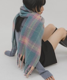 KBF(ケイビーエフ)のブークレチェックストール(ストール/ショール)