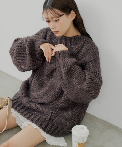 ビッグケーブルルーズミニワンピース（ワンピース）｜Chico（チコ）の