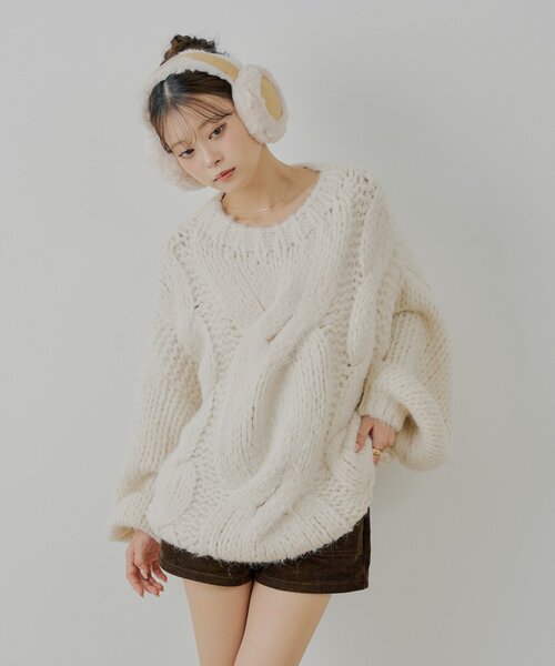 ビッグケーブルルーズミニワンピース（ワンピース）｜Chico（チコ）の