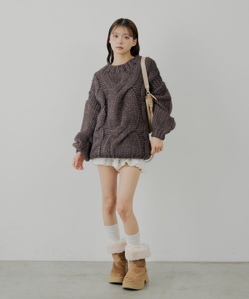 セール】ビッグケーブルルーズミニワンピース（ワンピース）｜Chico