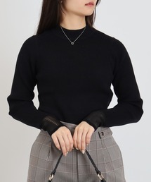 シアー」に該当するニット/セーター（ブラック/黒色系）ファッション