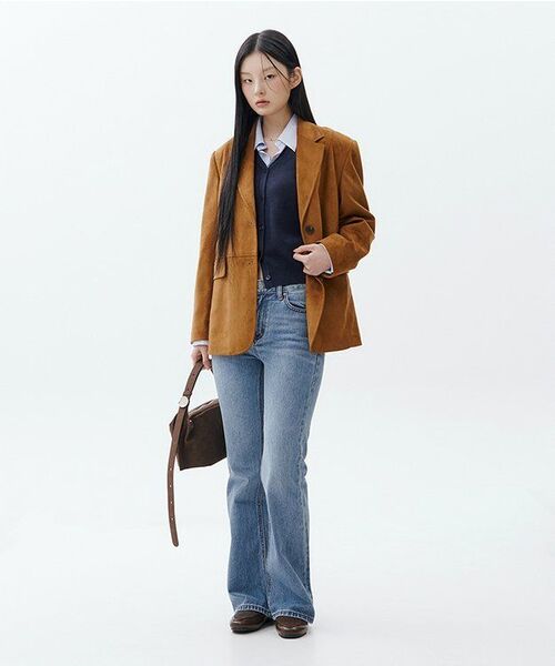 MUSINSA STANDARD WOMAN（ムシンサスタンダードウーマン）の「ウィメンズブーツカットデニムパンツ[ミディアムインディゴ]（デニムパンツ・レディース・その他・27/28/29/30/24/25/26）」の6枚目の写真