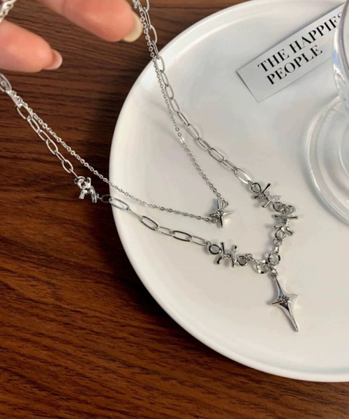 UP START(アップスタート)の「シルバースター2重ネックレス(RO)(ネックレス・レディース・シルバー・FREE)」の4枚目の写真