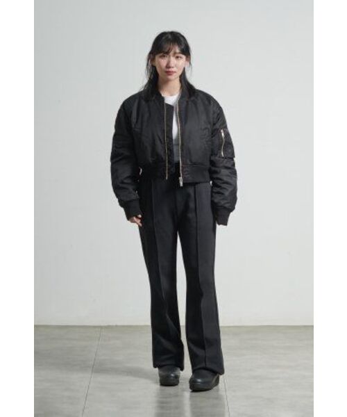 セール】ウィメンズクロップMA-1ボンバージャケット[ブラック]（MA-1