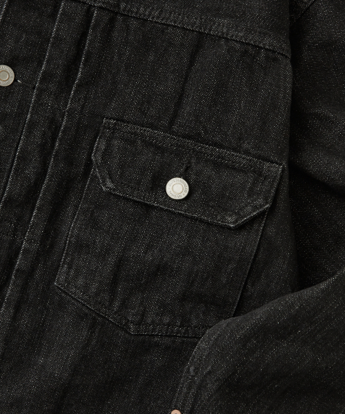 OUTSTANDING(アウトスタンディング)の「SELVEDGE DENIM 1ST JACKET_BLACK(デニムジャケット・メンズ・その他・SMALL/MEDIUM/LARGE/X-LARGE/X-SMALL)」の5枚目の写真
