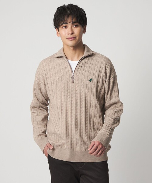 極美品✨G/FORE ジーフォア✨ハーフジップ ケーブルニット ウール100% 極美