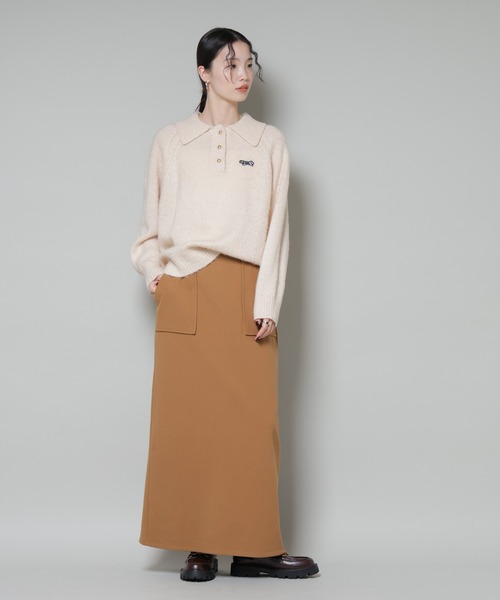 NANO universe（ナノユニバース）の「ソフトメルトンジャージーナローロングスカート(セットアップ可)（スカート・レディース・キャメル/ダークネイビー/グレー系その他4・FREE）」の20枚目の写真