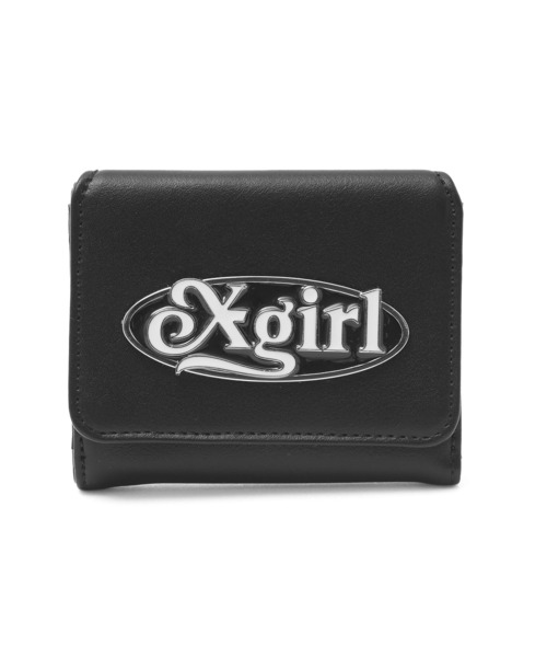X-girl（エックスガール）の「OVAL LOGO CLASP FAUX LEATHER MINI WALLET（財布・レディース・ブラック/ライトグリーン/ベージュ・ONE SIZE）」の2枚目の写真